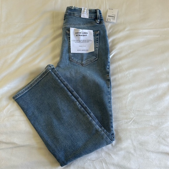 *GOOD AMERICAN Good Legs Indigo Straight Jean O-28 - Picture 10 of 12